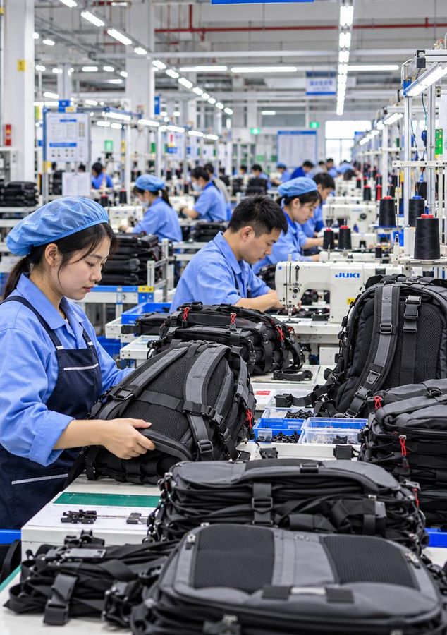 Partner factory producing licensed backpacks